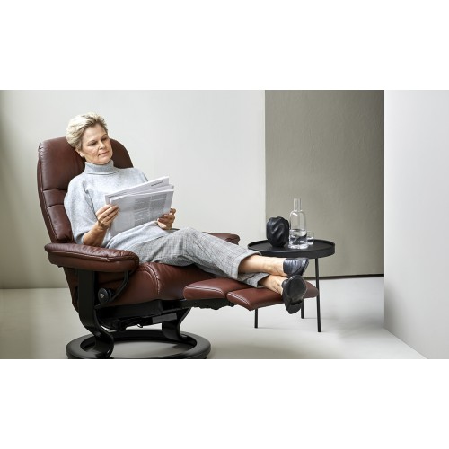FAUTEUIL SUNRISE STRESSLESS dos et jambe éléctrique cuir PALOMA