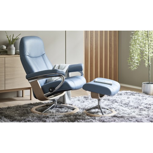 FAUTEUIL CONSUL AVEC REPOSE PIEDS SIGNATURE / CROSS STRESSLESS( en cuir à partir de