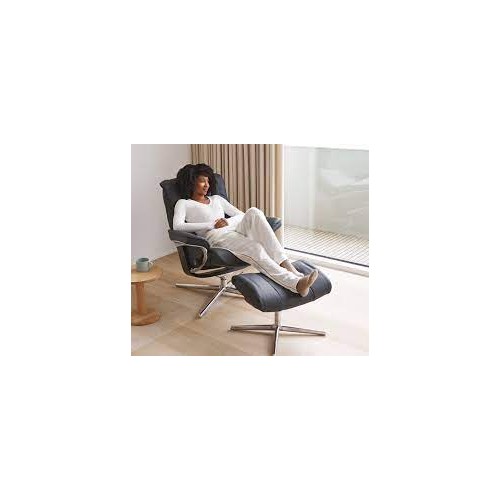 FAUTEUIL MAYFAIR STRESSLESS AVEC REPOSE PIEDS PIEDS CROSS OU SIGNATURE  (en cuir paloma ou cori)