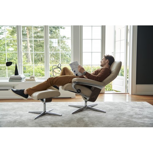 FAUTEUIL CONSUL AVEC REPOSE PIEDS SIGNATURE / CROSS STRESSLESS( en cuir à partir de