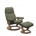 Stressless CONSUL (tissus) piètement Classic bois avec son repose pieds