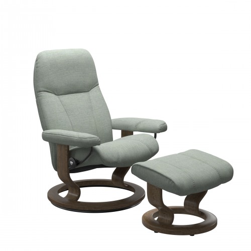 Stressless CONSUL (tissus) piètement Classic bois avec son repose pieds